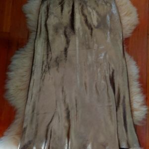 Gold elastic stretchy flowy long skirt